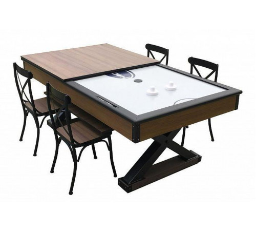 Аэрохоккей «Superior» 7 ф со столешницей, в комплекте аксессуары (221 x 120 x 82 см,мореный дуб)