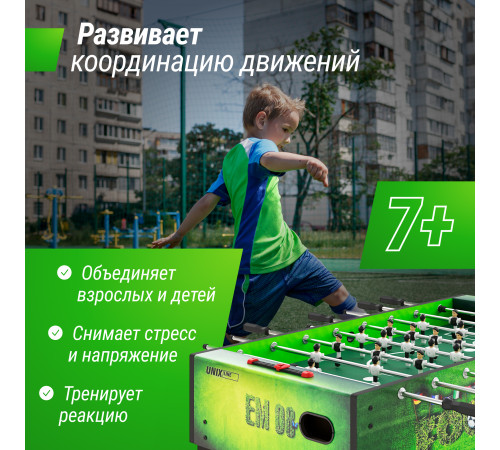 Игровой стол UNIX Line Футбол - Кикер (140х74 cм) Green